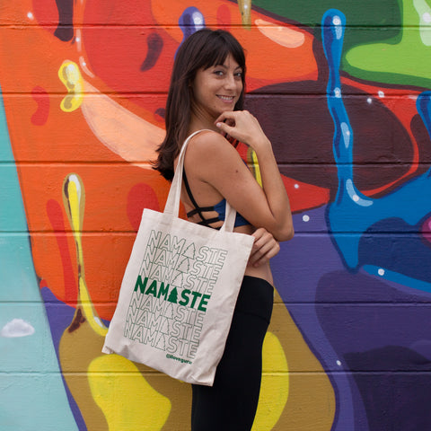 Namaste away from plastic with the canvas tote from Gurus