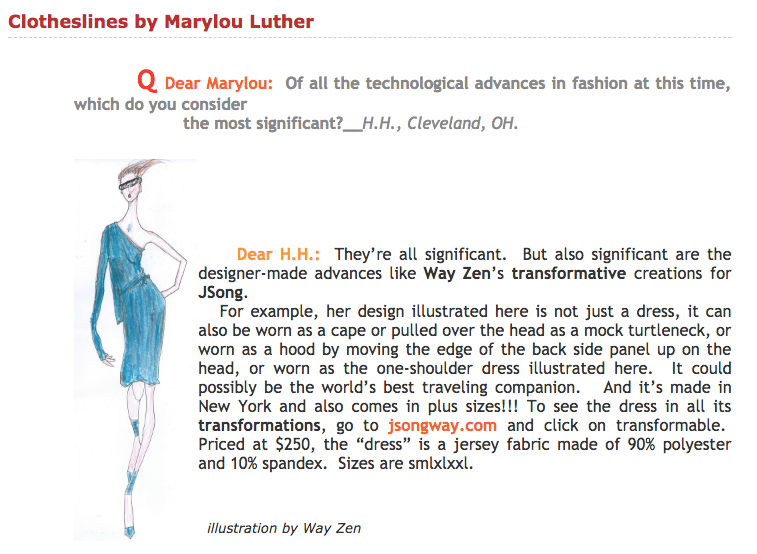 JSong Transformable Dress article by Marylou Luther