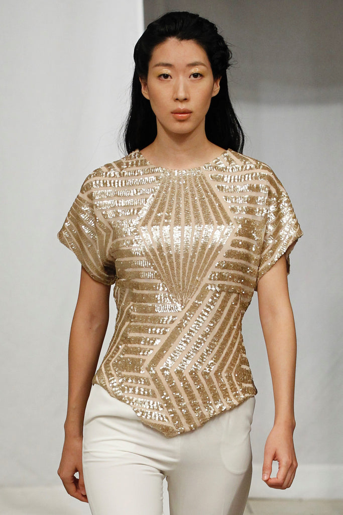 Made in NYC Sequined Hexagonal sequined top Style # 126