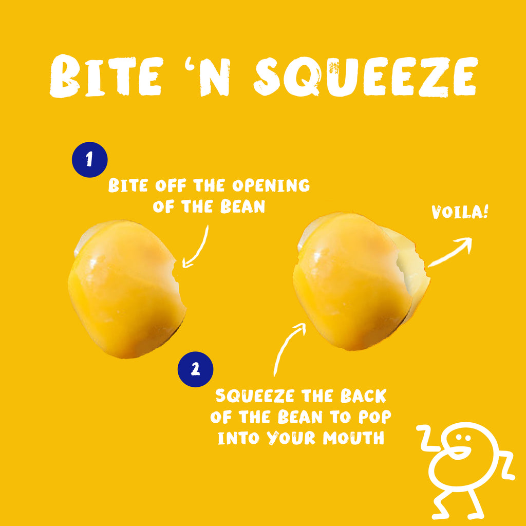 Bite 'N Squeeze - How to eat BRAMI Snacking Lupini Beans