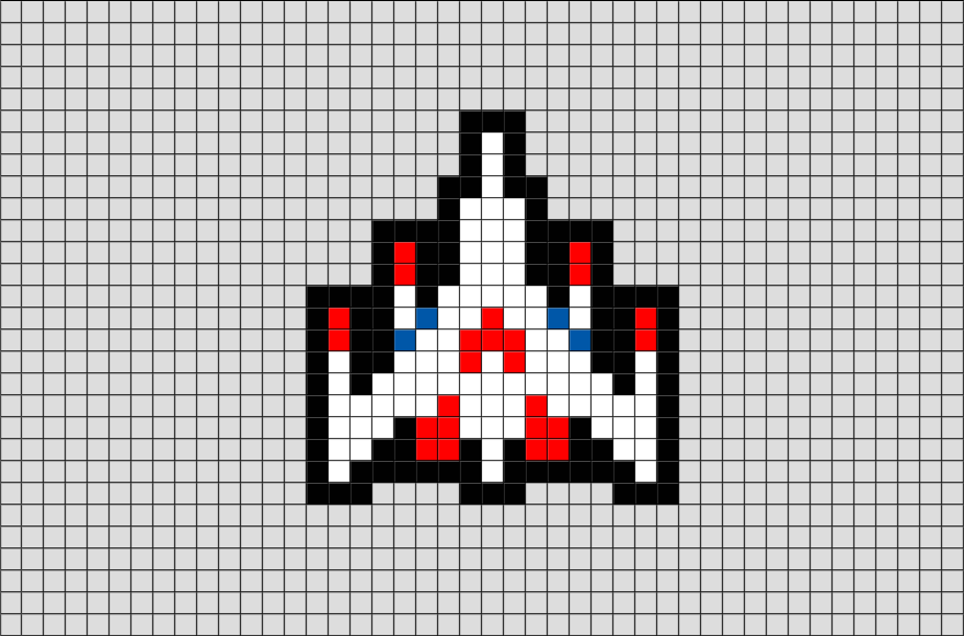 Galaga Ship Pixel Art – BRIK