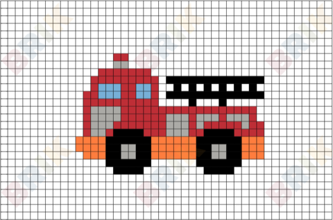 Fire Truck Pixel Art – BRIK