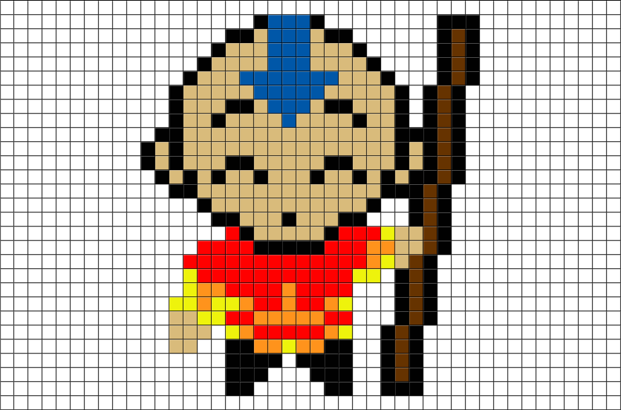 Avatar The Last Airbender Aang Pixel Art – BRIK