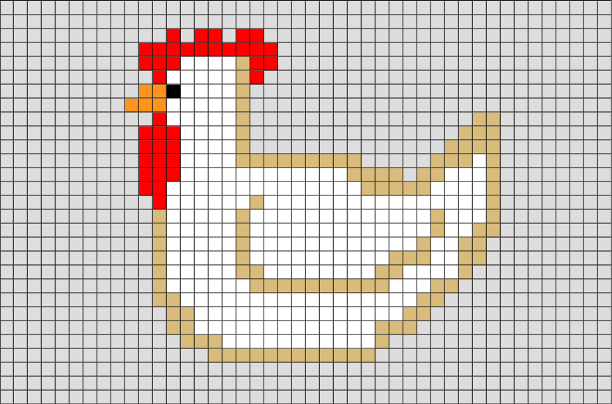 Chicken Pixel Art Brik