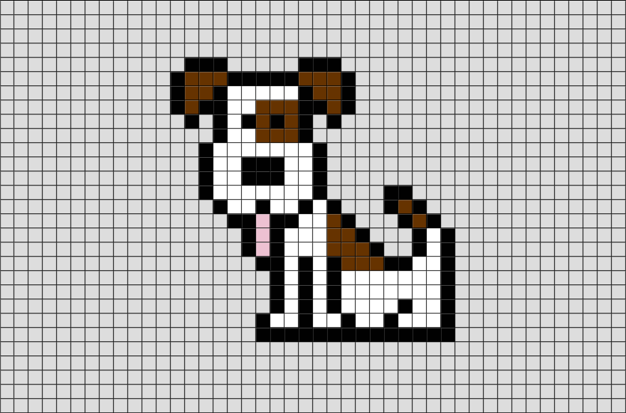 Dog Sit Pixel Art BRIK