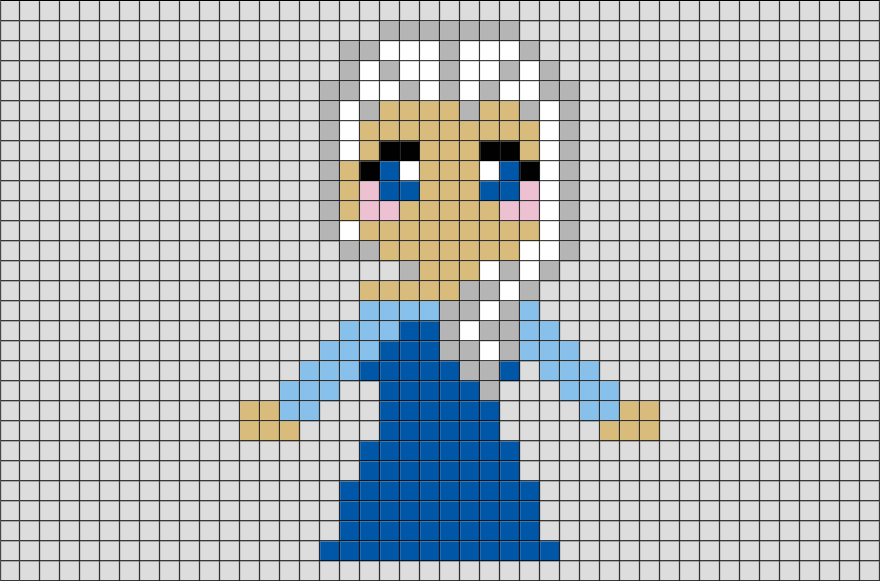 Frozen Queen Elsa Pixel Art - BRIK