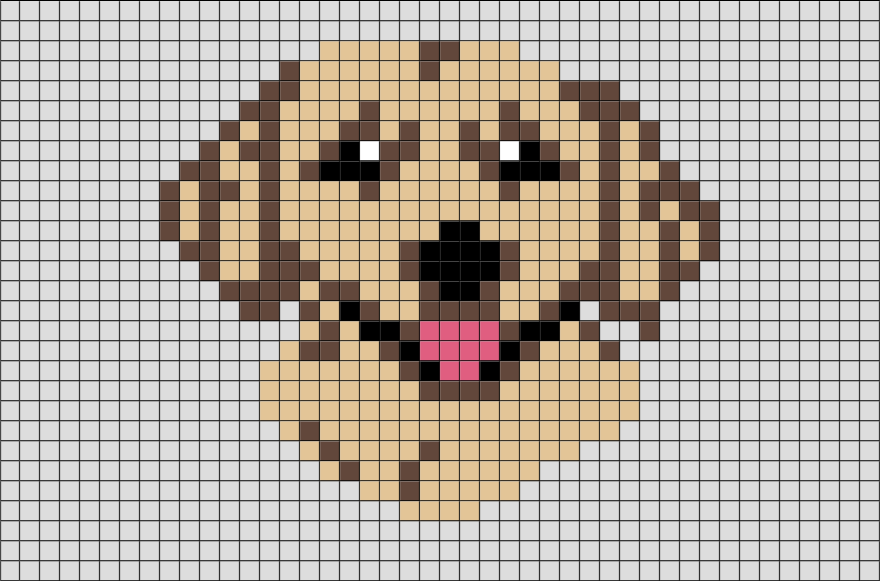 Golden Retriever Pixel Art BRIK