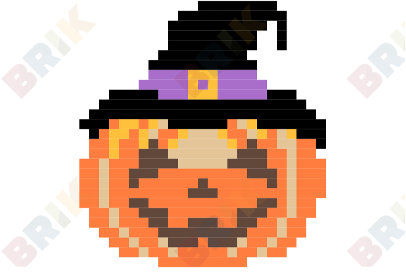 Jack O Lantern Pixel Art Brik 