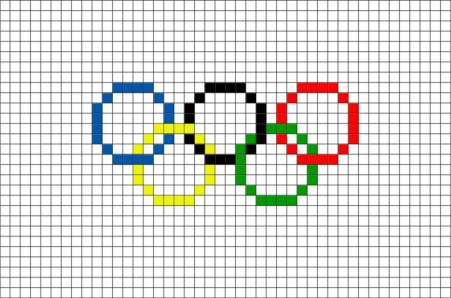 Olympic Rings Pixel Art – BRIK