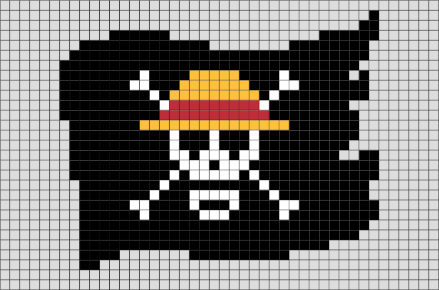 Staw Hat Pirates Pixel Art – BRIK