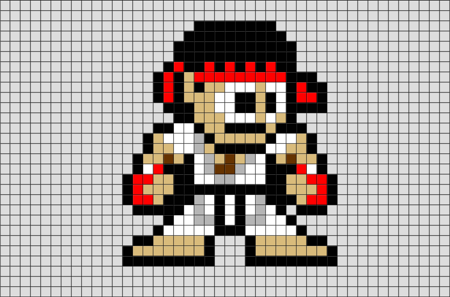 Street Fighter Ryu Pixel Art Brik 