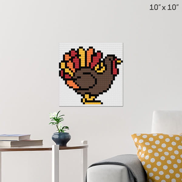 Thanksgiving Turkey Pixel Art Wall Poster Build Your Own With Bricks Brik