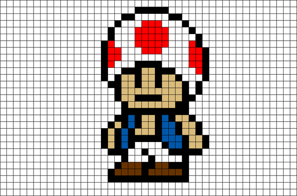 Toad Mario Pixel Art – BRIK