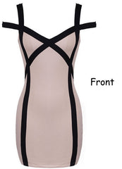 Black and Nude Bodycon Dress