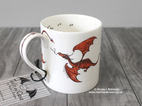 Flying dragon mug © Nicola L Robinson | Teeth and Claws