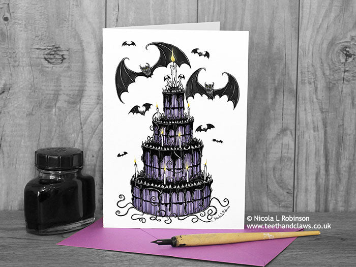 Gothic Bat Wedding Card © Nicola_L_Robinson