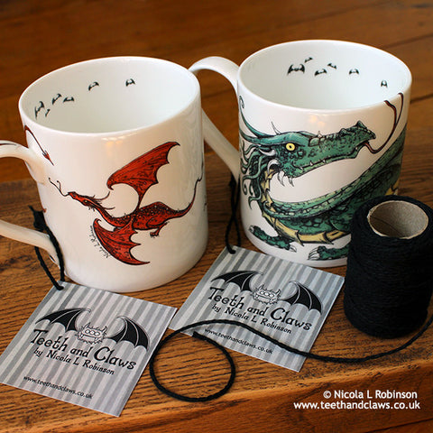 Dragon Mugs Fathers Day Gifts © Nicola L Robinson www.teethandclaws.co.uk