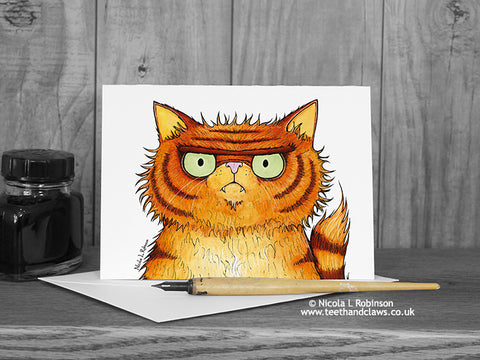 Ginger Persian Cat Card © Nicola L Robinson | Teeth annd Claws