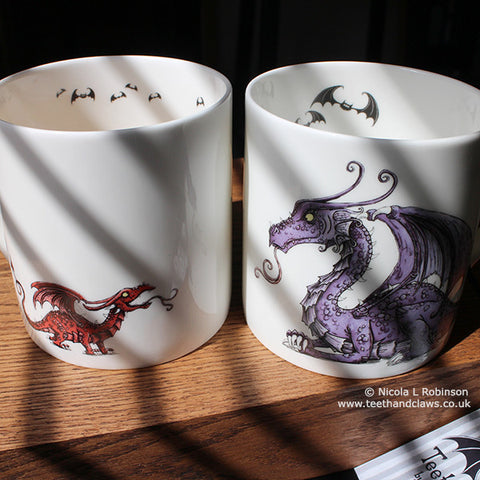 Dragon Mugs Dragon Gifts UK by Nicola L Robinson www.teethandclaws.co.uk Dragon Mother Mug Baby Dragon Mug