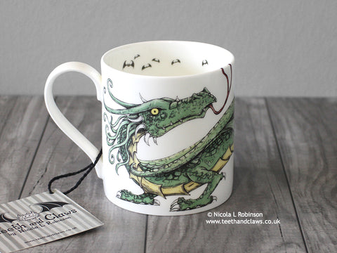 Green dragon mug © Nicola L Robinson | Teeth and Claws