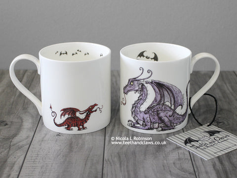 Purple mother dragon mug © Nicola L Robinson | Teeth and Claws