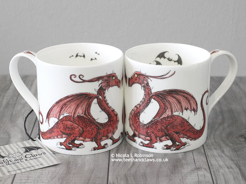 Red dragon mug © Nicola L Robinson | Teeth and Claws