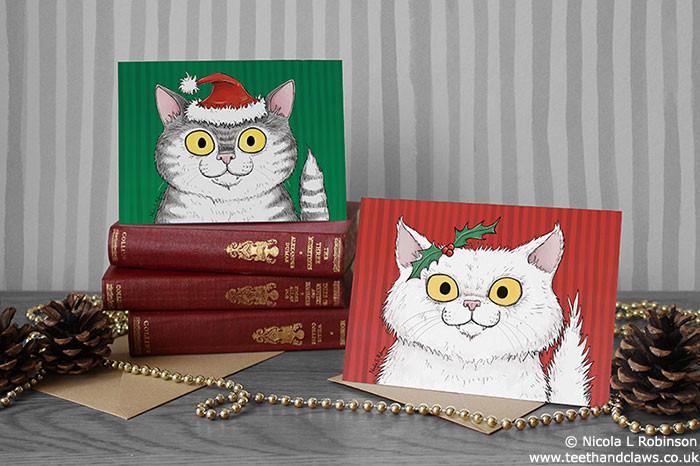 Cat Christmas Cards © Nicola L Robinson www.teethandclaws.co.uk