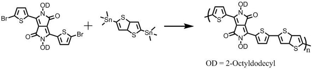 dppt-co-tt synthesis with 2,5-bis(trimethylstannyl)thieno[3,2-b]thiophene and  3,6-bis(5-bromothiophen-2-yl)-2,5-bis(2-octyldodecyl)pyrrolo[3,4-c]pyrrole-1,4(2H,5H)-dione