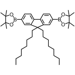 chemical structure of dioctyl-9H-fluorene-2,7-diyl-bis-tetramethyl -1,3,2-dioxaborolane cas number 196207-58-6