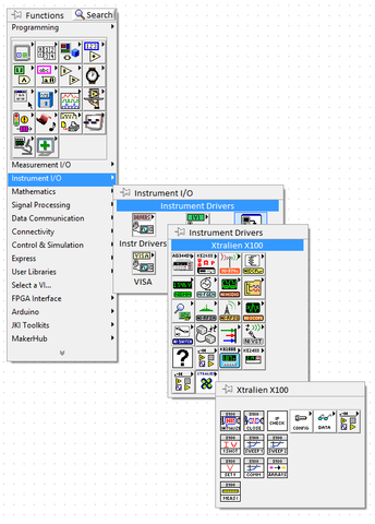 Xtralien X100 LabVIEW Drivers