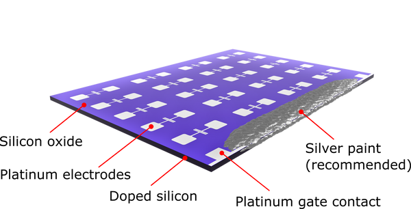 Structure of prefabricated platinum test chip