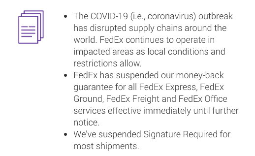 fedex delivery notice