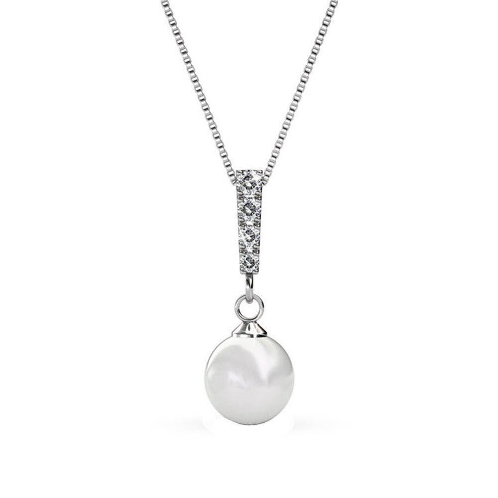 pearl drop necklace white gold