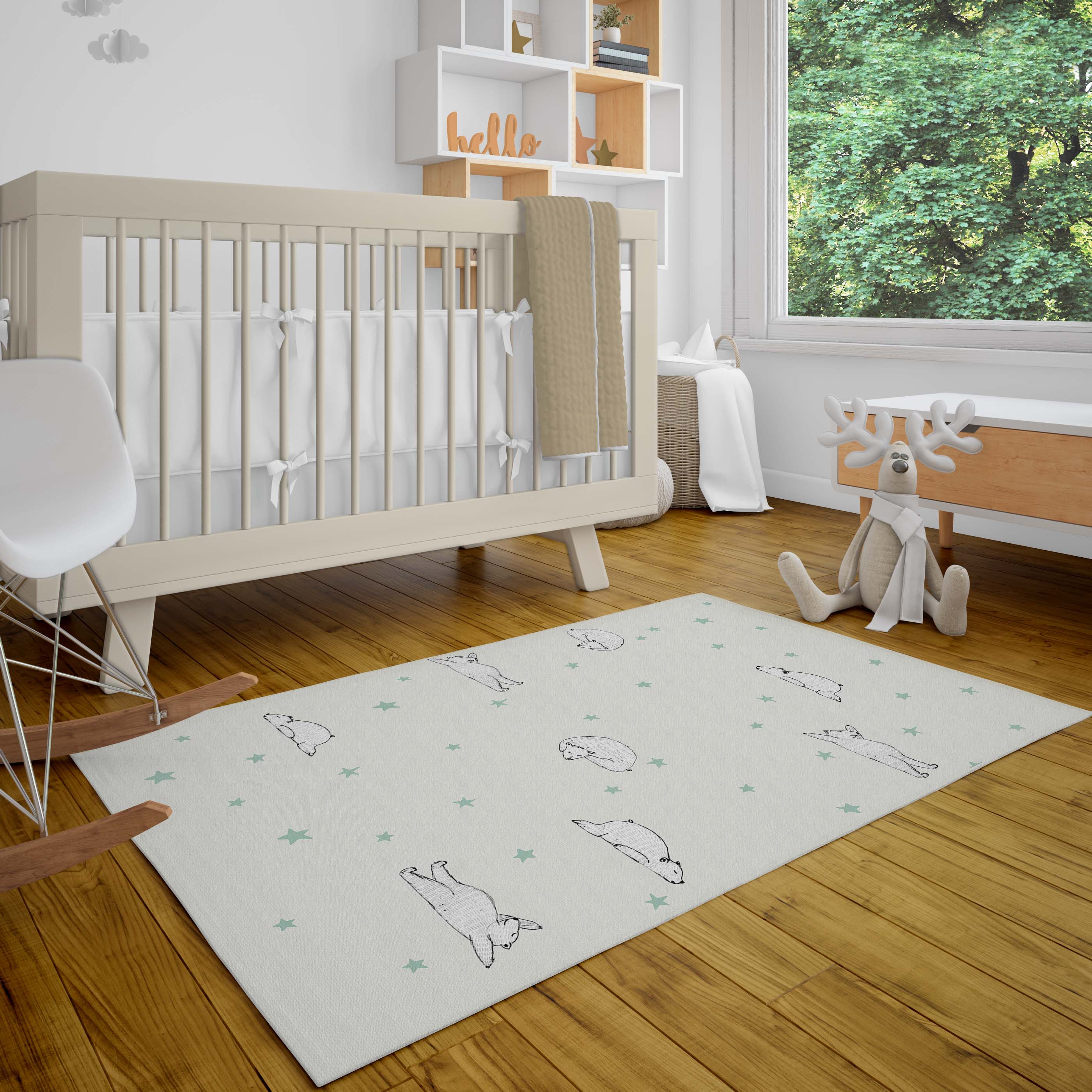 Sleepy Bears Nursery Rug - Green