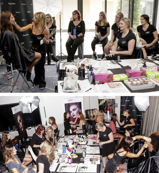 Backstage Makeup action Kylies Professional Team