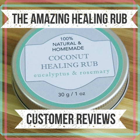 Healing Rub with Eucalyptus and Rosemary Essential Oils for bug bites, skin inflammation, headaches, car sickness, stuffy nose