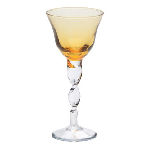 wine glass with amber colored cup