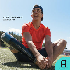 A below-knee amputee enjoys a day on the field because of proper socket volume management.
