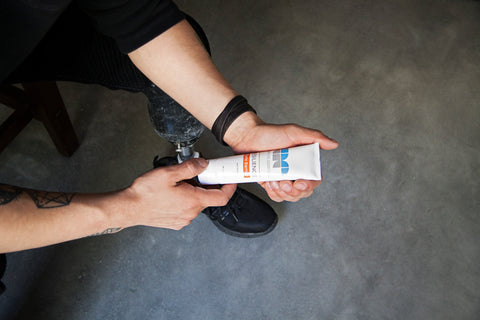 Avoid blisters inside your prosthesis with chafe cream.