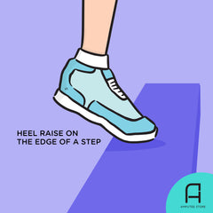 Heel raise on the edge of a step