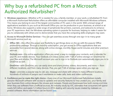 Text - A guide to Microsoft Authorized Refurbishers from www.itzoo.co.uk