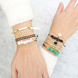 Majolie - Pompom Gold/White Bracelet - - 3