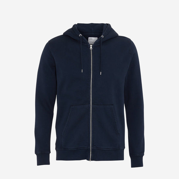 Classic Organic Zip Hoodie - Navy Blue