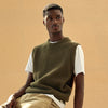 Rain Waffle Knit Vest - Army Green