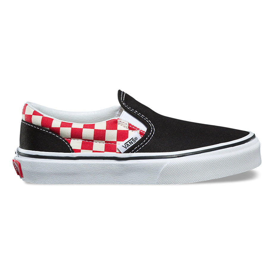 checkered red and black vans