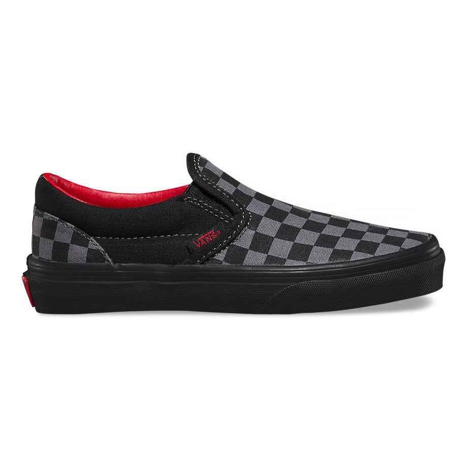 dark grey checkered vans