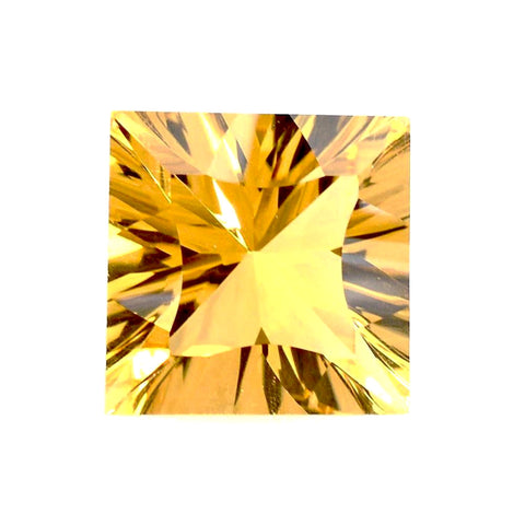 natural citrine square concave cut 10mm gemstone