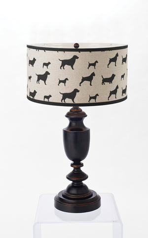 baluster cordless lamp dog shade