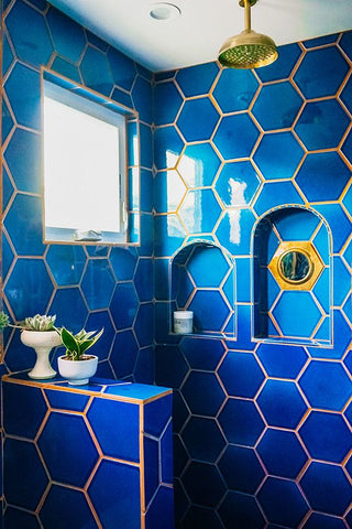 blue tile bath remodel