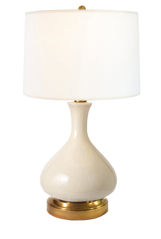 Bartlett Ivory Antique Brass Cordless Lamp, , Modern Lantern - 1